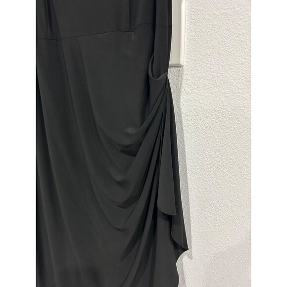 MSK Little Black Dress Draped Side Detail Ruching Size 14 - Picture 4 of 8
